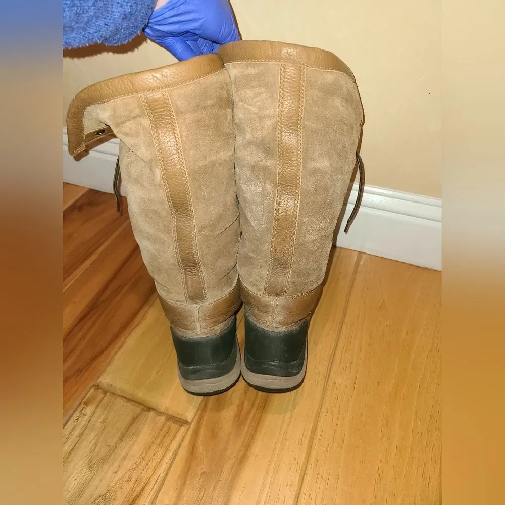 UGG Adirondack Tall Foldover Winter Snow Shearling Brown Tall Boots Size 8